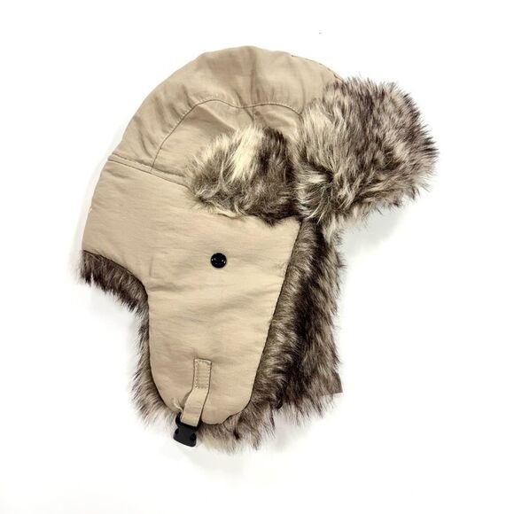 Woolrich Tan Aviator Hat with Brown Faux Fur - Picture 1 of 10